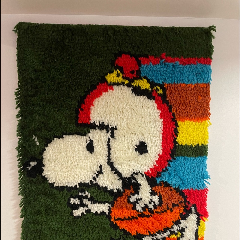 Latch Hook “Snoopy” wall art; 24x18; colorful wall decor